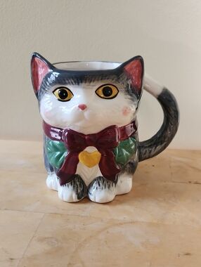 New Anthropologie Peluche Tuxedo Cat Mug